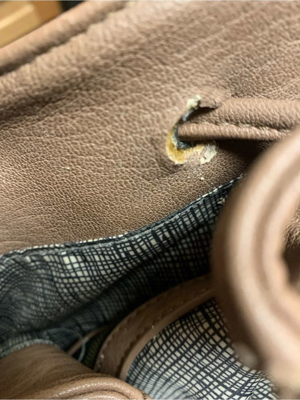 Brown Faux Leather Backpack with Front Pockets